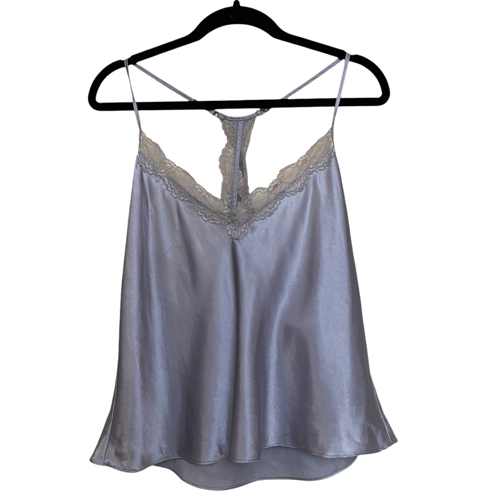 In Bloom Satin Lace Chemise - Silver